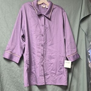 Koret Women's Long Lavender Button-Down Shirt 20w